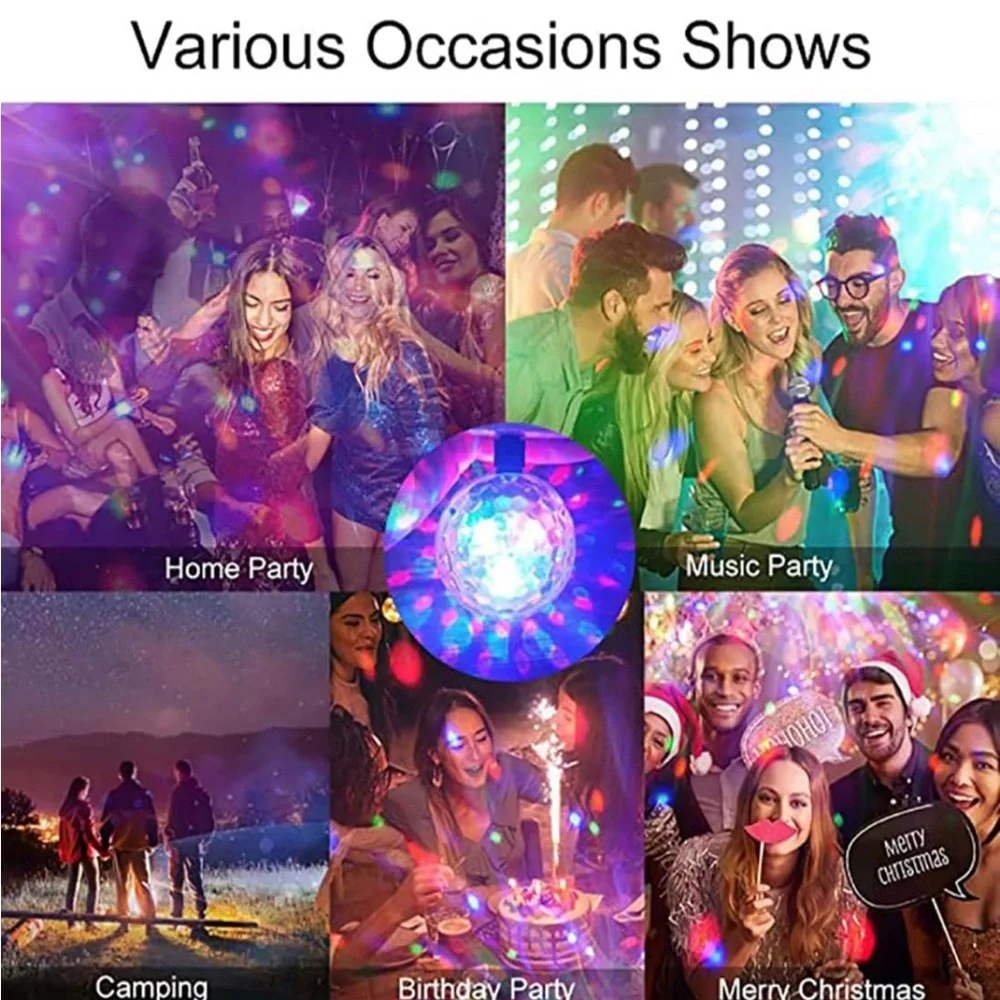 Colorful LED Disco Light Bulbs with Adapters